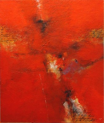 Gilbert GIGLI, artiste peintre, galerie d'art, Kallst 21, titre de l'oeuvre, Sans Titre, Srie Rouge