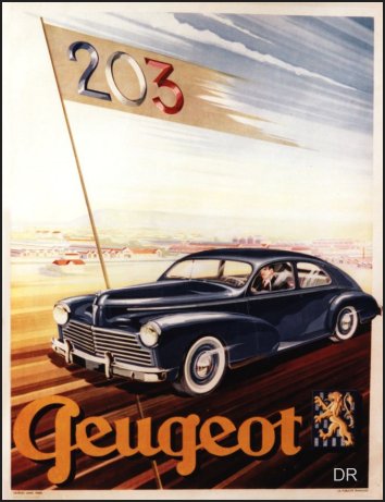 affiche ancienne, Peugeot 2003