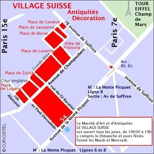 Art Antiquits, Art Antiques, Dcoration, Avenue de la Motte Picquet,  du Village Suisse, Exposition Univierselle de 1900, inauguration de la Tour Eiffel,