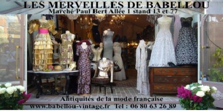 Les Merveilles de Babellou, Les antiquits de la mode franaise, vintage mode, March Paul Bert, March aux puces de Saint Ouen, Puces de Saint Ouen, Flea marcket Paris,