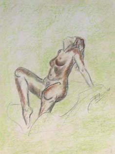 corps de femme au pastel